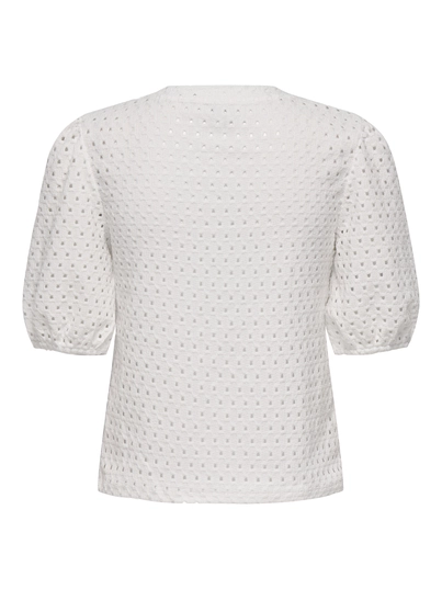 Only - Trendy T-shirt korte mouw - Ecru - Onlelisa S/S O-Neck Top Box Jr - 15346853