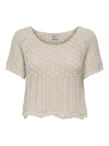 Only - Trendy T-shirt korte mouw - Ecru - Onlnola Life S/S Pullover Knt - 15348591