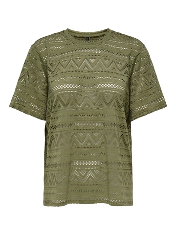 Only - Trendy T-shirt korte mouw - Groen - Onlaniri S/S O-Neck Top Jrs - 15350242