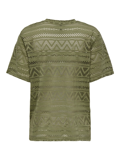 Only - Trendy T-shirt korte mouw - Groen - Onlaniri S/S O-Neck Top Jrs - 15350242