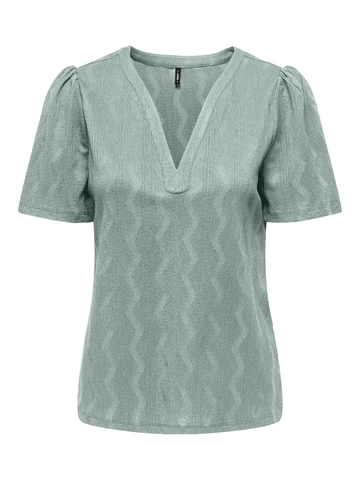 Only - Trendy T-shirt korte mouw - Groen - Onldia S/S V-Neck Pleat Top Cs - 15333479