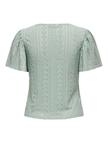 Only - Trendy T-shirt korte mouw - Groen - Onlriverside S/S Flaired Top J - 15312474