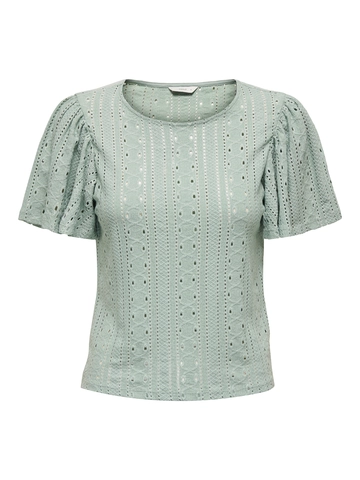 Only - Trendy T-shirt korte mouw - Groen - Onlriverside S/S Flaired Top J - 15312474