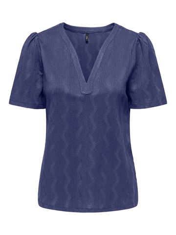 Only - Trendy T-shirt korte mouw - Paars - Onldia S/S V-Neck Pleat Top Cs - 15333479