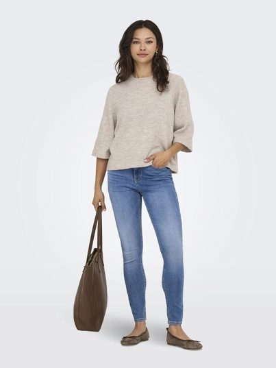 Only - Trui met ronde hals - Beige - Onlsimoni 3/4 Pullover - 15333199