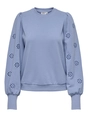 Only - Trui met ronde hals - Blauw - Onlfemme L/S Puff Embroidery - 15315687