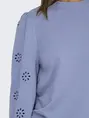 Only - Trui met ronde hals - Blauw - Onlfemme L/S Puff Embroidery - 15315687