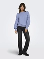 Only - Trui met ronde hals - Blauw - Onlfemme L/S Puff Embroidery - 15315687