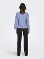 Only - Trui met ronde hals - Blauw - Onlfemme L/S Puff Embroidery - 15315687