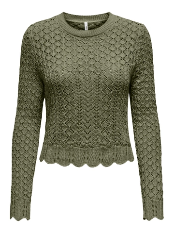 Only - Trui met ronde hals - Donkergroen - Onlsaga Life Ls O-Neck Cc Knt - 15339668
