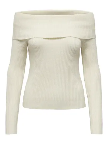 Only - Trui met ronde hals - Ecru - Onlkatia Ls Off Shoulder - 15311830