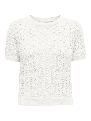 Only - Trui met ronde hals - Ecru - Onlsaga Life Ss O-Neck Cc Knt - 15339662