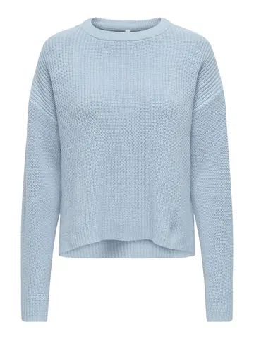 Only - Trui met ronde hals - Lichtblauw - Onlluna Ls O-Neck Pullover - 15341307