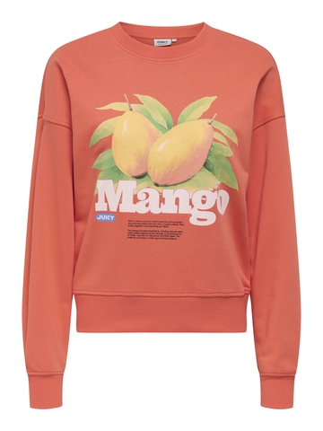 Only - Trui met ronde hals - Oranje - Onlphilea L/S Fruit O-Neck Ub - 15351693