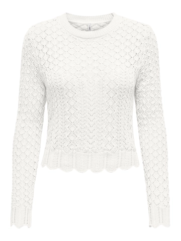 Only - Trui met ronde hals - Wit - Onlsaga Life Ls O-Neck Cc Knt - 15339668