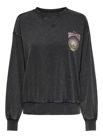 Only - Trui met ronde hals - Zwart - Onllucinda L/S Mountain O-Neck - 15343631
