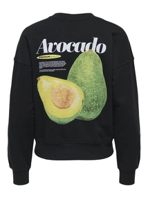 Only - Trui met ronde hals - Zwart - Onlphilea L/S Fruit O-Neck Ub - 15351693