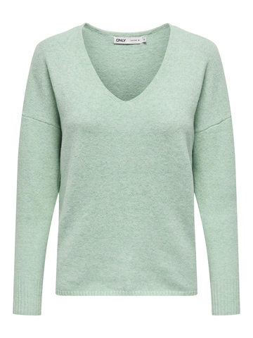 Only - Trui V-hals - Groen - Onlrica Life L/S V-Neck - 15224360