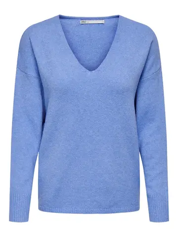 Only - Trui V-hals - Lichtblauw - Onlrica Life L/S V-Neck - 15224360