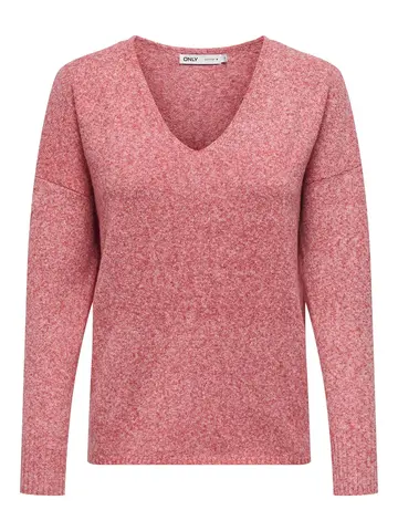 Only - Trui V-hals - Rood - Onlrica Life L/S V-Neck - 15224360