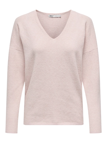 Only - Trui V-hals - Roze - Onlrica Life L/S V-Neck - 15224360