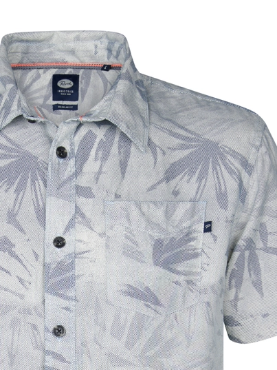 Petrol industries - Overhemd korte mouw - Donkerblauw - M-1050-Sis435 - Men Shirt Short Sleeve AOP