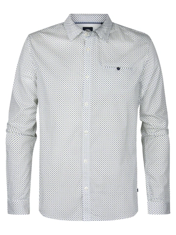 Petrol Industries - Overhemd lange mouw - Wit - Men Shirt Long Sleeve AOP - M-1050-Sil405