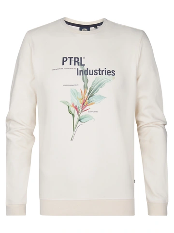 Petrol Industries - Sweater lange mouw - Ecru - Men Sweater Round Neck Print - M-1050-Swr327