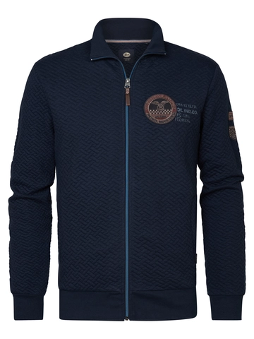 Petrol Industries - Sweater vest - Donkerblauw - Men Sweater Collar Zip - M-1050-Swc309