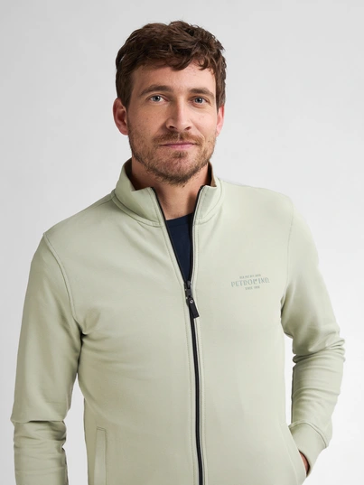 Petrol Industries - Sweater vest - Lichtgroen - Men Sweater Collar Zip - M-1050-Swc303
