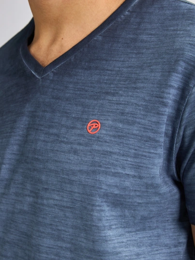 Petrol industries - T-shirt V-hals korte mouw - Donkerblauw - M-1050-Tsv662 - Men T-Shirt SS V-Neck
