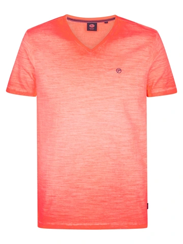 Petrol industries - T-shirt V-hals korte mouw - Koraal - M-1050-Tsv662 - Men T-Shirt SS V-Neck