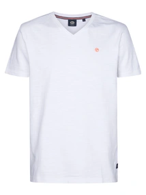 Petrol industries - T-shirt V-hals korte mouw - Wit - M-1050-Tsv662 - Men T-Shirt SS V-Neck