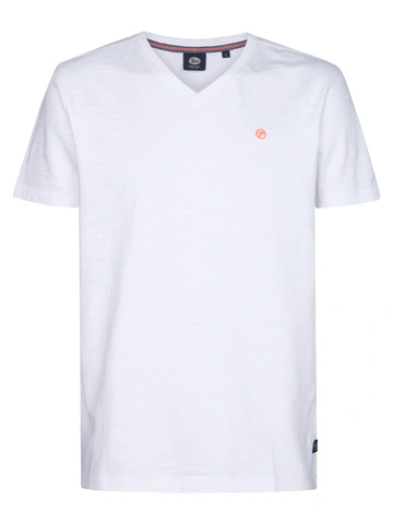 Petrol industries - T-shirt V-hals korte mouw - Wit - M-1050-Tsv662 - Men T-Shirt SS V-Neck