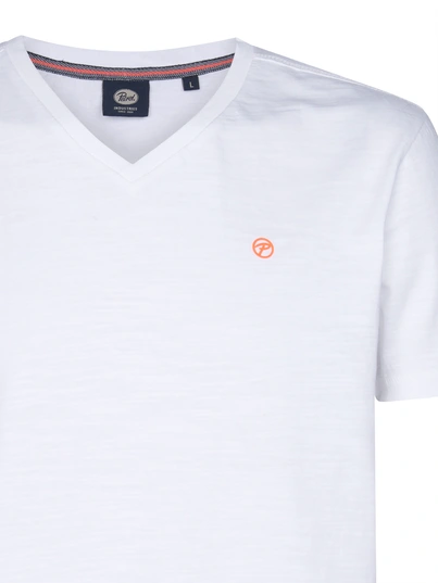 Petrol industries - T-shirt V-hals korte mouw - Wit - M-1050-Tsv662 - Men T-Shirt SS V-Neck