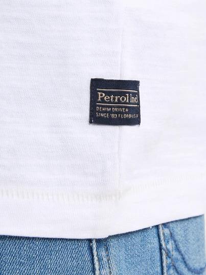 Petrol industries - T-shirt V-hals korte mouw - Wit - M-1050-Tsv662 - Men T-Shirt SS V-Neck
