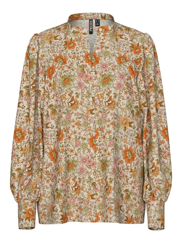 Pieces - Blouse lange mouw - Ecru - Pcashley Ls Shirt Wvn D2D - 17141357
