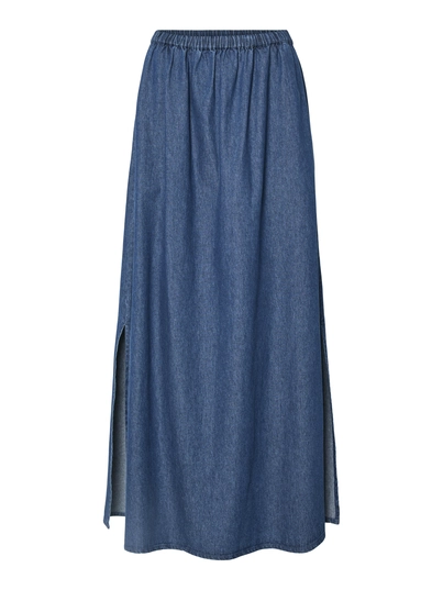 Pieces - Denim rok - Donkere denim - Pctenim Hw Maxi Skirt Wvn - 17157939