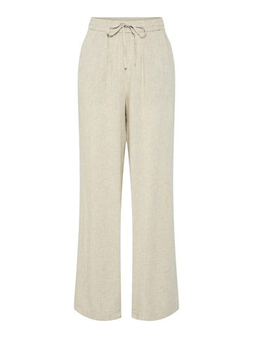 Pieces - Katoenen broek - Ecru - Pcpia Hw Wide Pants Wvn - 17149314