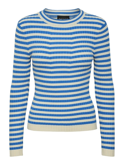 Pieces - Pccrista Ls O-Neck - Trui met ronde hals - Lichtblauw - 17115047