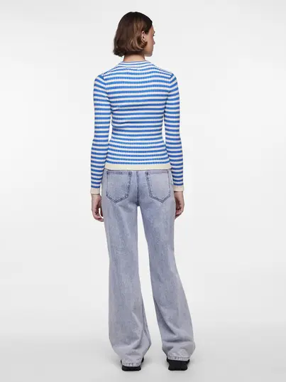 Pieces - Pccrista Ls O-Neck - Trui met ronde hals - Lichtblauw - 17115047
