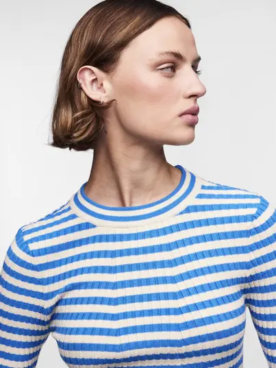 Pieces - Pccrista Ls O-Neck - Trui met ronde hals - Lichtblauw - 17115047