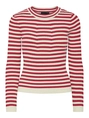 Pieces - Pccrista Ls O-Neck - Trui met ronde hals - Rood - 17115047