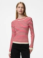 Pieces - Pccrista Ls O-Neck - Trui met ronde hals - Rood - 17115047