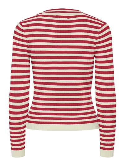 Pieces - Pccrista Ls O-Neck - Trui met ronde hals - Rood - 17115047