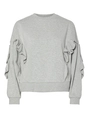 Pieces - Pcjina Ls O-Neck Frill Sweat J - Trui met ronde hals - Middengrijs - 17160493