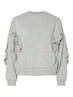 Pieces - Pcjina Ls O-Neck Frill Sweat J - Trui met ronde hals - Middengrijs - 17160493