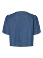 Pieces - Spijkerblouse korte mouw - Donkere denim - Pctenim Ss Top Wvn Bc - 17157937