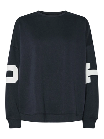 Pieces - Sweater - Marineblauw - Pcfily Ls O-Neck Oversized Sw - 17160331
