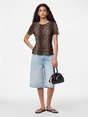 Pieces - T-shirt korte mouw - Dierenprint - Pcflora Ss O-Neck Top Jrs Bc - 17155404